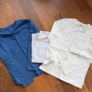 GAP Kids Long Sleeve Tees - Blue, White, and Off-White (NWT only)